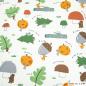 Preview: Baumwolljersey mit Waldtierchen und Waldmotiven auf Ecru